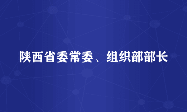 陕西省委常委、组织部部长