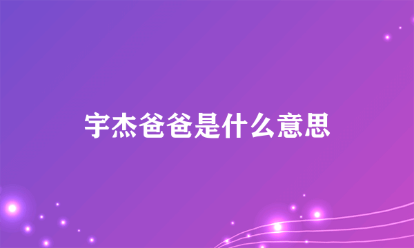 宇杰爸爸是什么意思