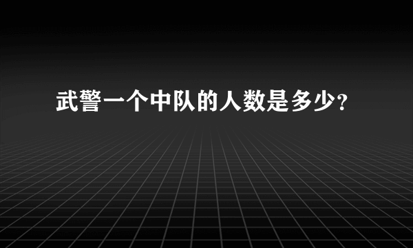 武警一个中队的人数是多少？