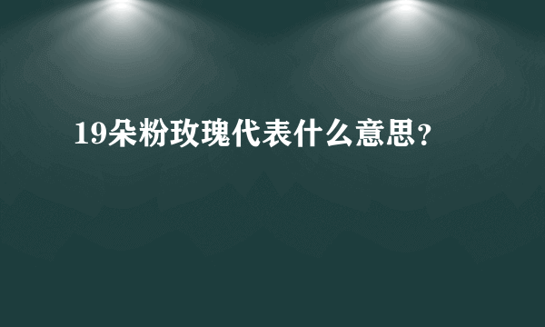 19朵粉玫瑰代表什么意思？