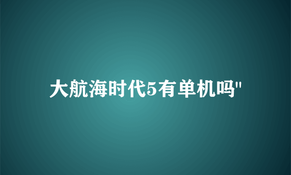 大航海时代5有单机吗