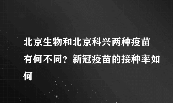 北京生物和北京科兴两种疫苗有何不同？新冠疫苗的接种率如何