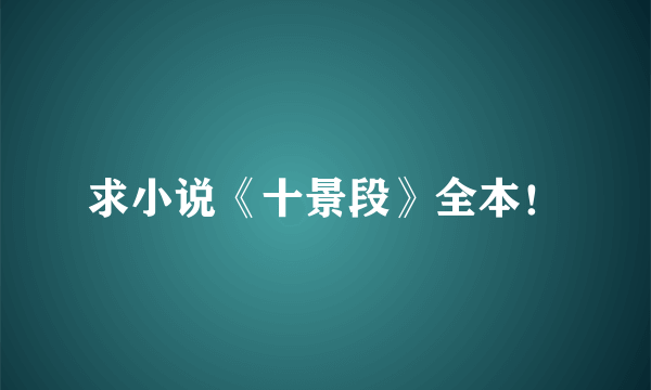 求小说《十景段》全本！