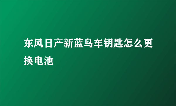 东风日产新蓝鸟车钥匙怎么更换电池