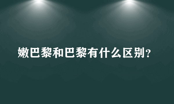 嫩巴黎和巴黎有什么区别？