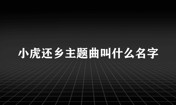 小虎还乡主题曲叫什么名字