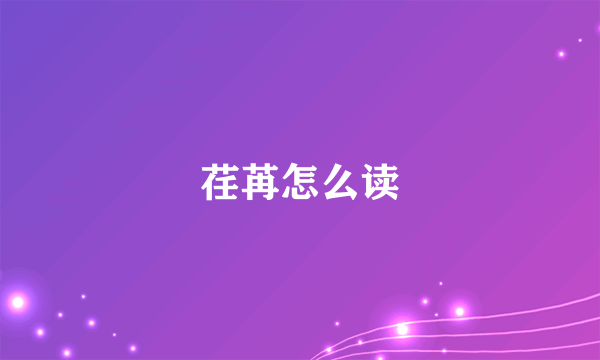 荏苒怎么读