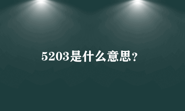 5203是什么意思？