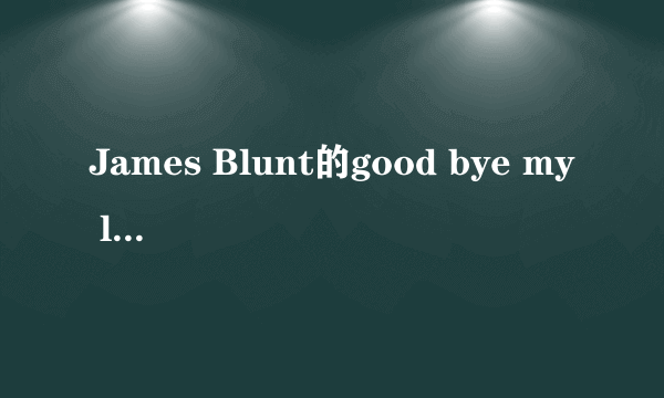 James Blunt的good bye my lover 谁能帮忙翻译一下？