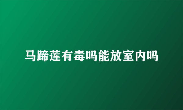 马蹄莲有毒吗能放室内吗