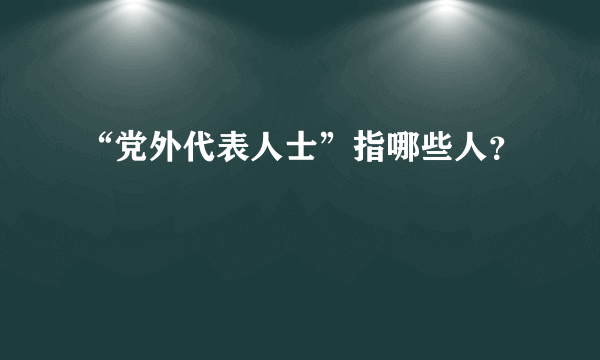 “党外代表人士”指哪些人？