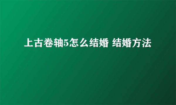 上古卷轴5怎么结婚 结婚方法