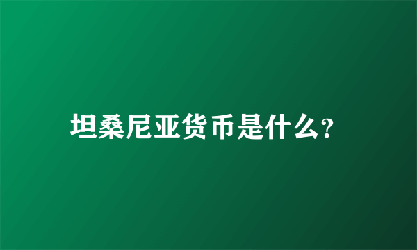 坦桑尼亚货币是什么？