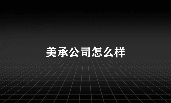 美承公司怎么样