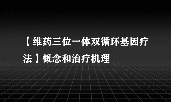 【维药三位一体双循环基因疗法】概念和治疗机理