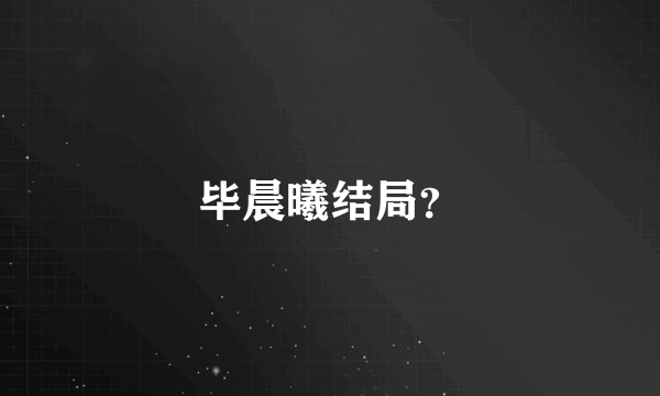 毕晨曦结局？