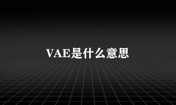 VAE是什么意思