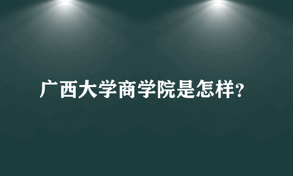 广西大学商学院是怎样？