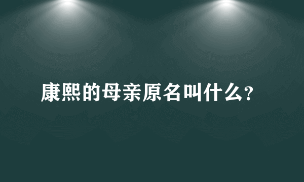 康熙的母亲原名叫什么？