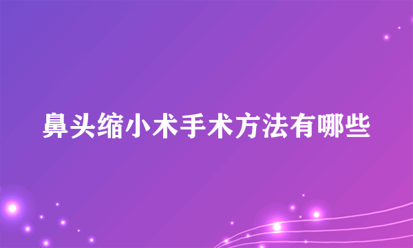 鼻头缩小术手术方法有哪些