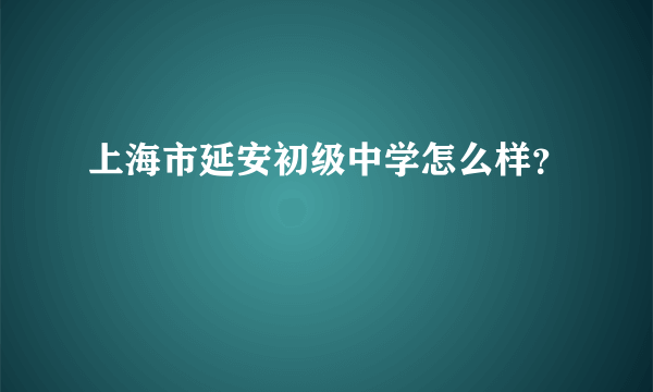 上海市延安初级中学怎么样？