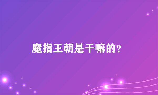 魔指王朝是干嘛的？