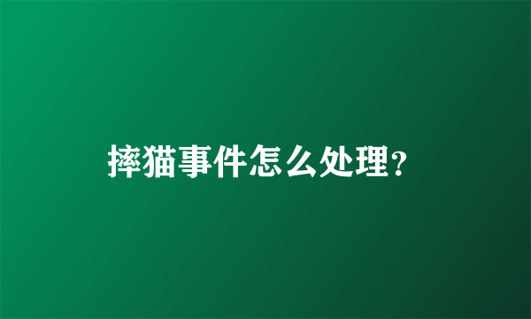 摔猫事件怎么处理？