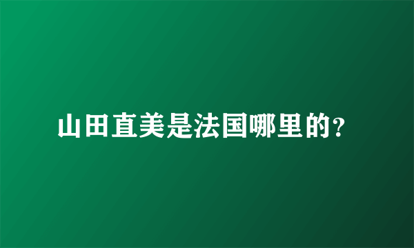 山田直美是法国哪里的？