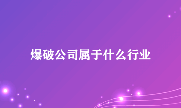 爆破公司属于什么行业