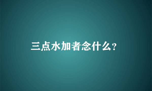 三点水加者念什么？