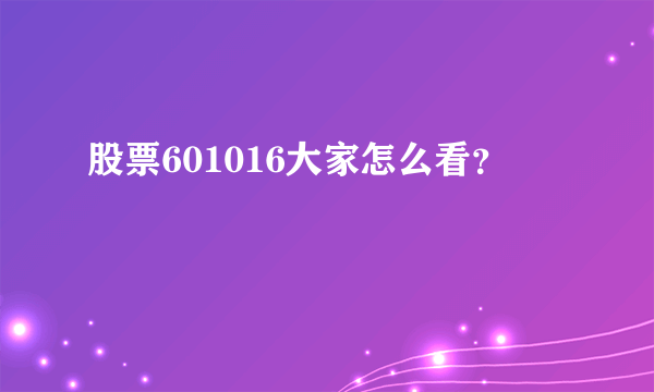 股票601016大家怎么看？