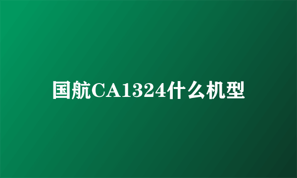 国航CA1324什么机型