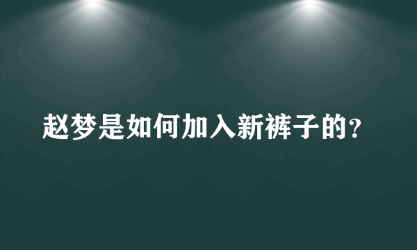 赵梦是如何加入新裤子的？