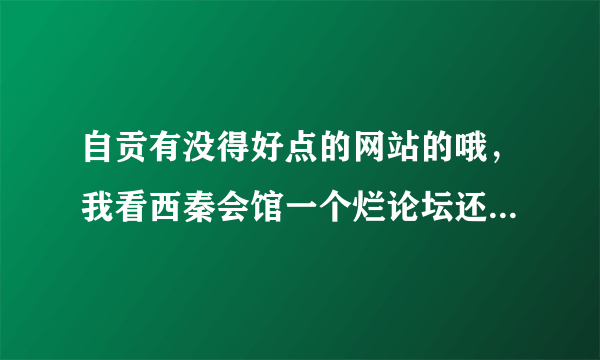 自贡有没得好点的网站的哦，我看西秦会馆一个烂论坛还要啥子验证码的。