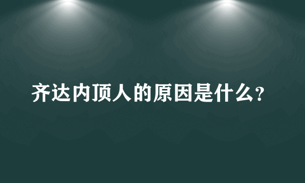 齐达内顶人的原因是什么？