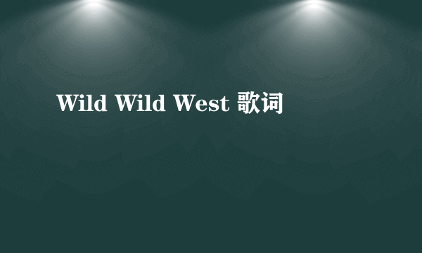 Wild Wild West 歌词