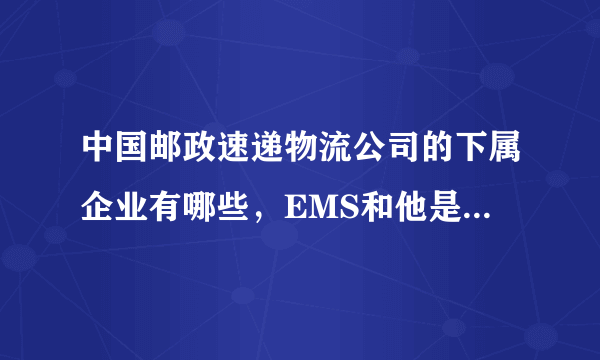 中国邮政速递物流公司的下属企业有哪些，EMS和他是什么关系