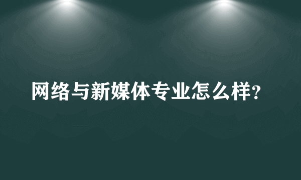 网络与新媒体专业怎么样？