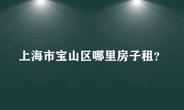 上海市宝山区哪里房子租？