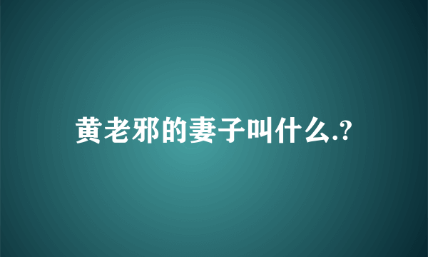 黄老邪的妻子叫什么.?