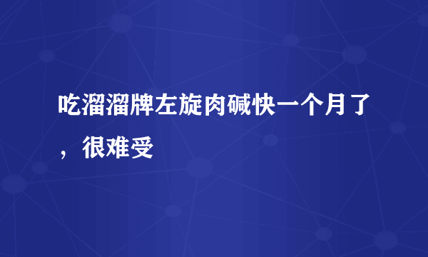 吃溜溜牌左旋肉碱快一个月了，很难受