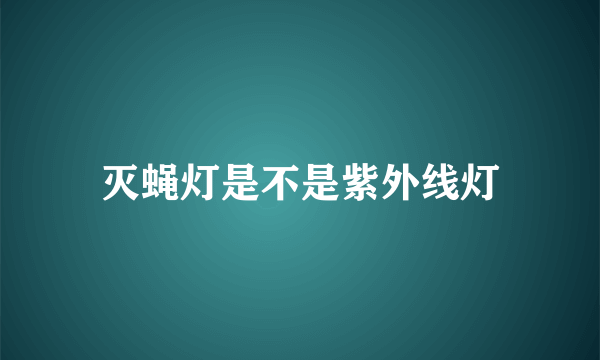 灭蝇灯是不是紫外线灯