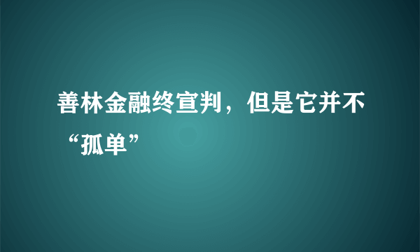 善林金融终宣判，但是它并不“孤单”