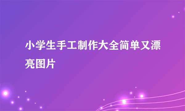 小学生手工制作大全简单又漂亮图片