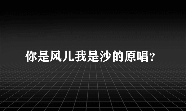 你是风儿我是沙的原唱？