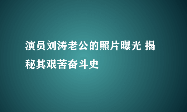 演员刘涛老公的照片曝光 揭秘其艰苦奋斗史