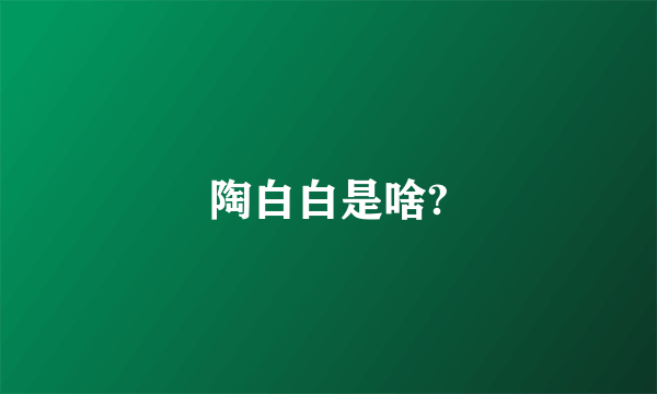 陶白白是啥?