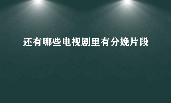 还有哪些电视剧里有分娩片段