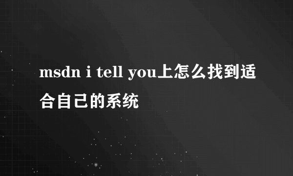 msdn i tell you上怎么找到适合自己的系统