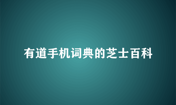 有道手机词典的芝士百科